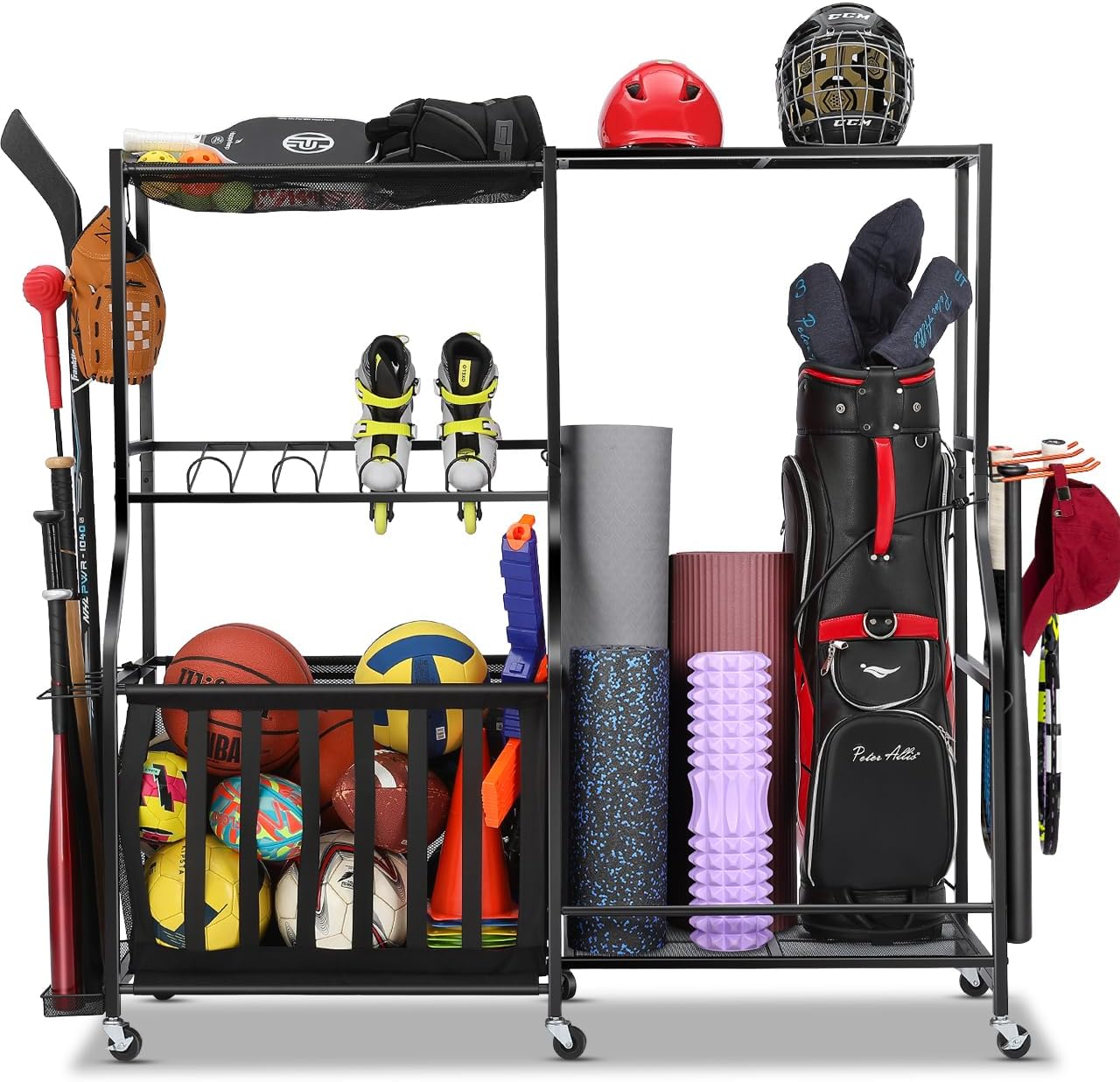 Golf Equipment Organizer For Garage - Organizador de Equipamentos Esportivos para Garagem
