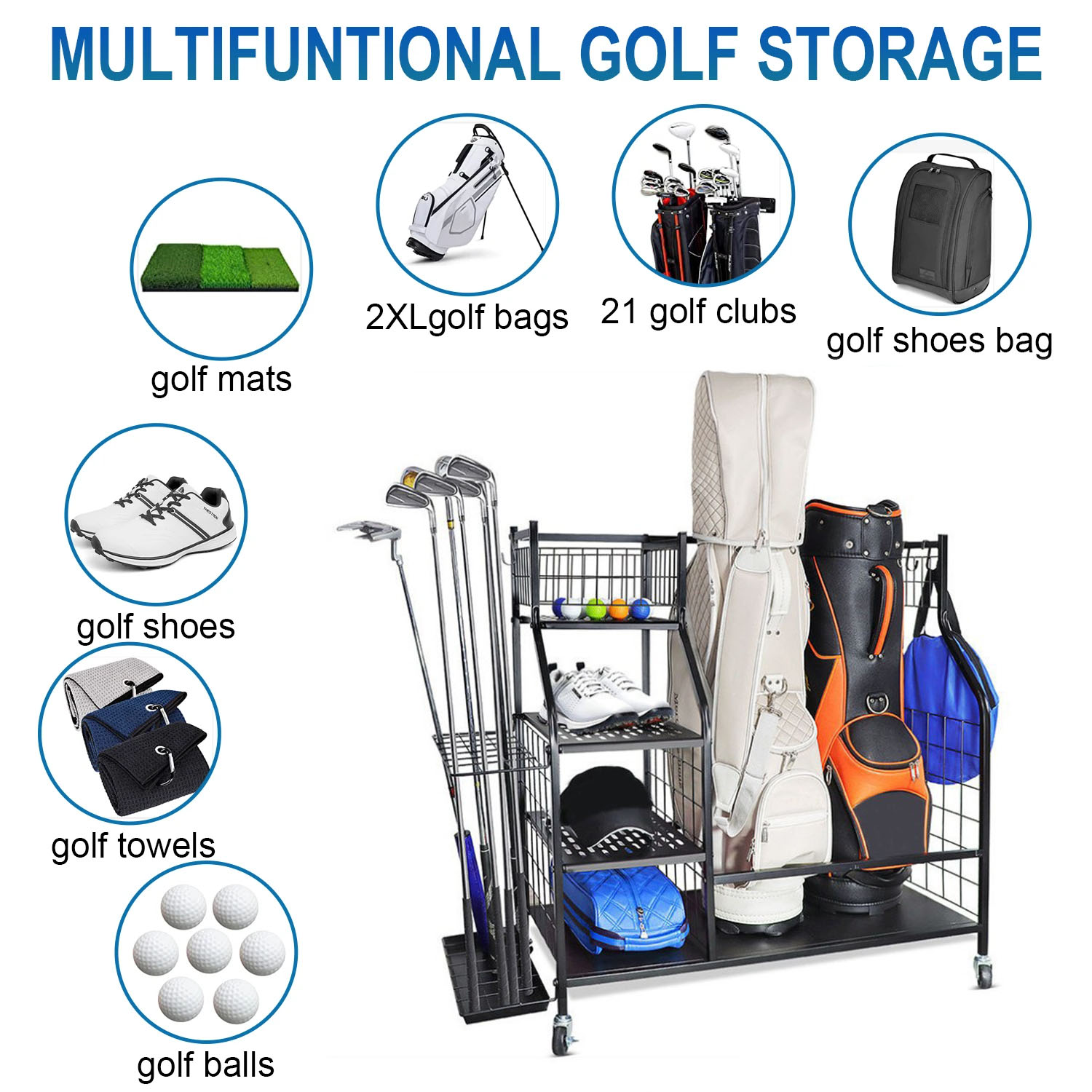 Rack organizador de garagem pa - Golf Equipment Organizer For Garage avaliação e preço