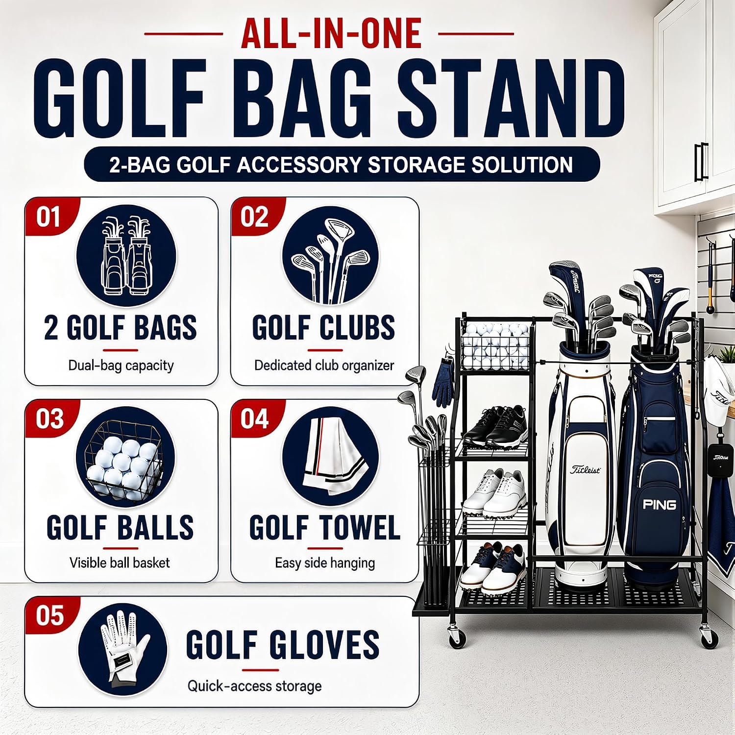 Suporte de Armazenamento para  - Golf Equipment Organizer For Garage avaliação e preço