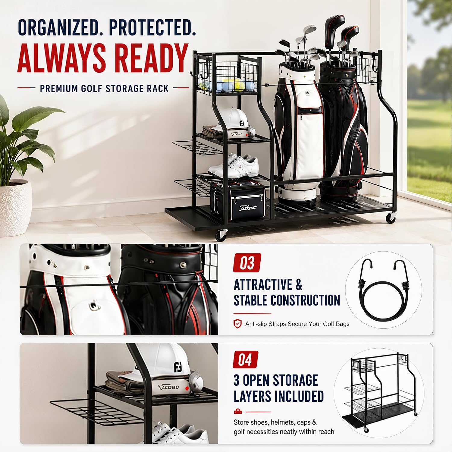 Suporte de Armazenamento para  - Golf Equipment Organizer For Garage avaliação e preço