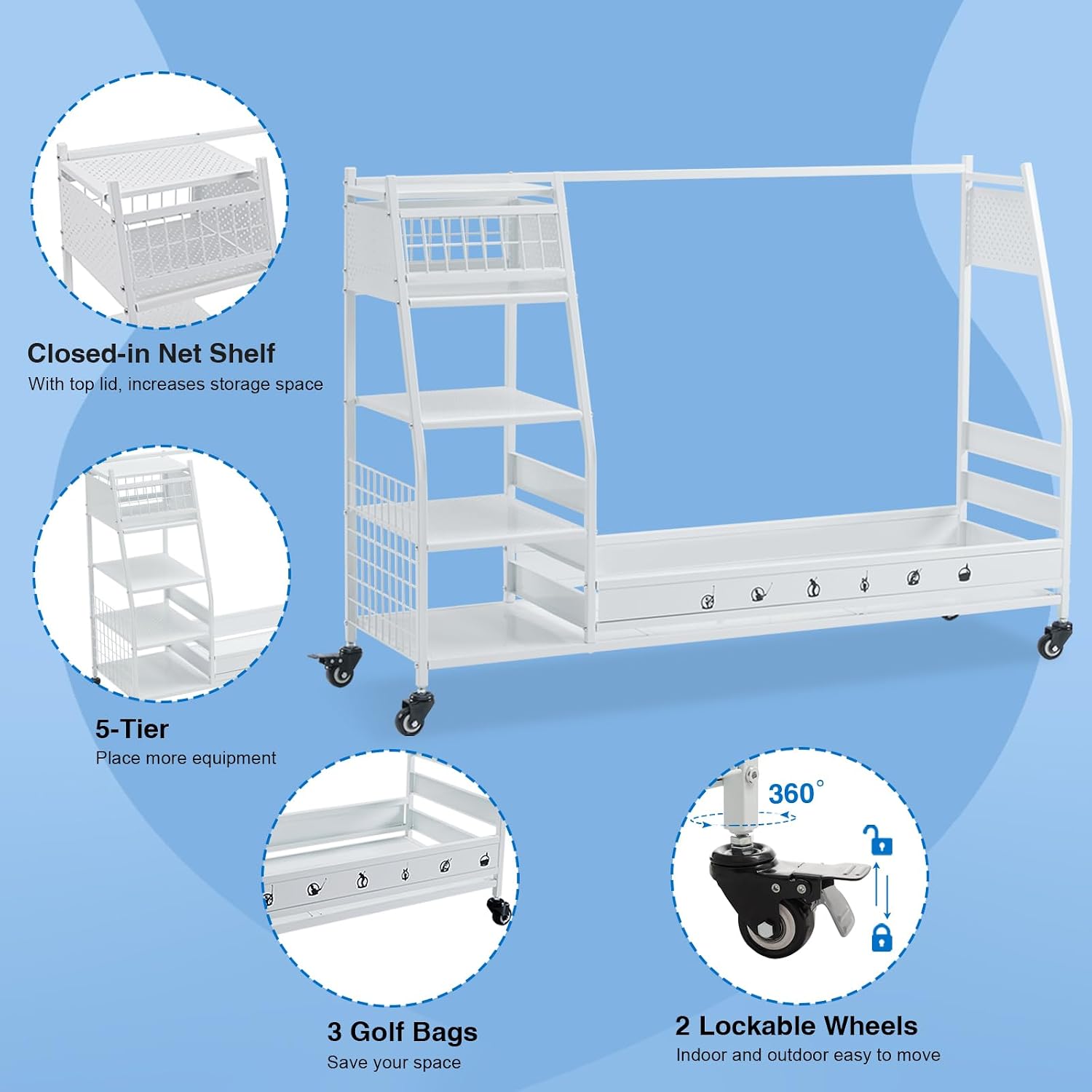 Organizador de Garagem para Bo - Golf Equipment Organizer For Garage avaliação e preço